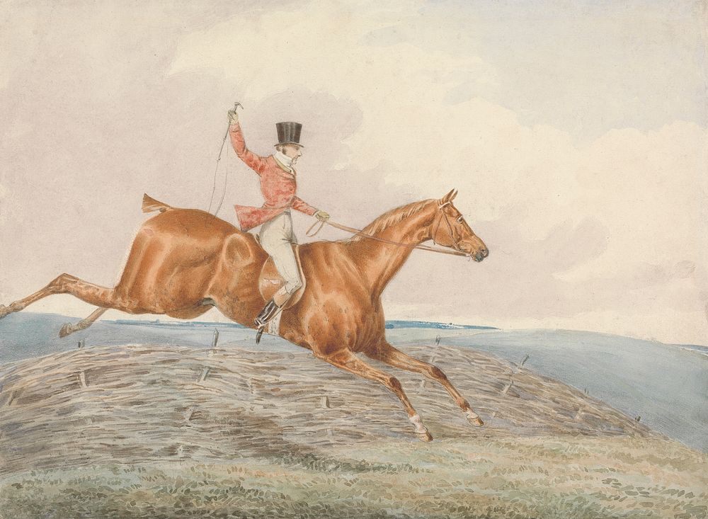 Foxhunting: Rider, Taking a Fence