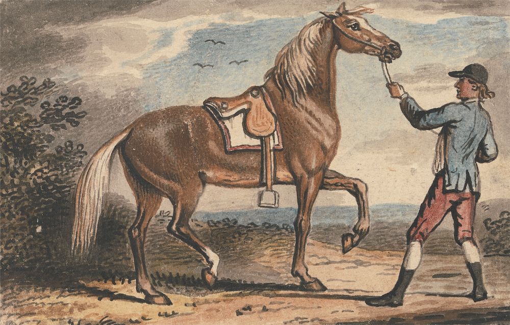Stable Boy Holding a Horse in a Landscape