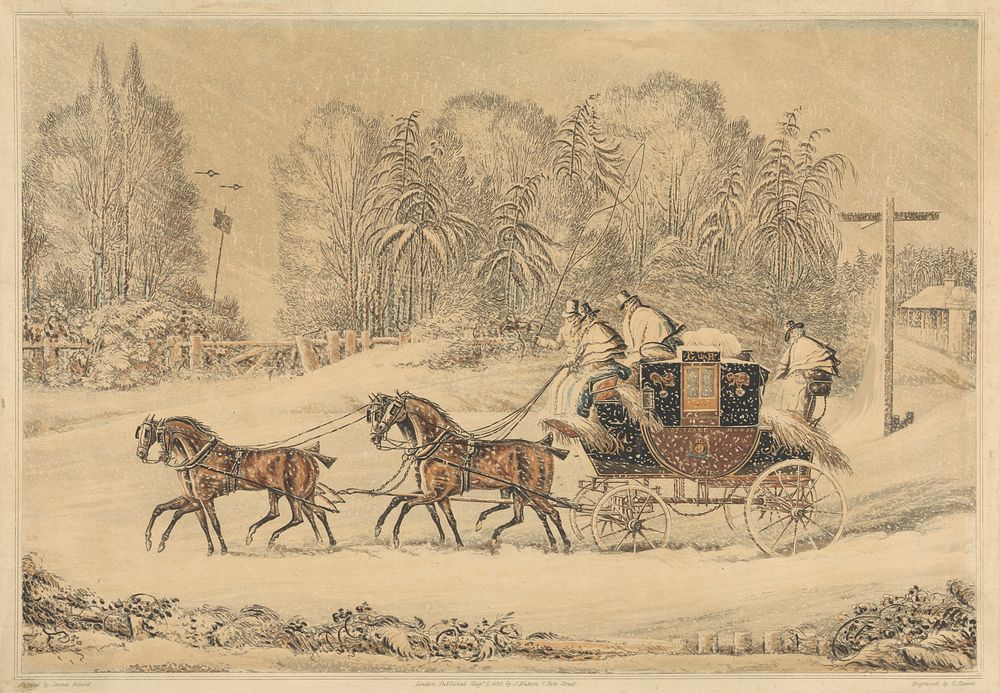 The Mail Coach in a Storm of Snow
