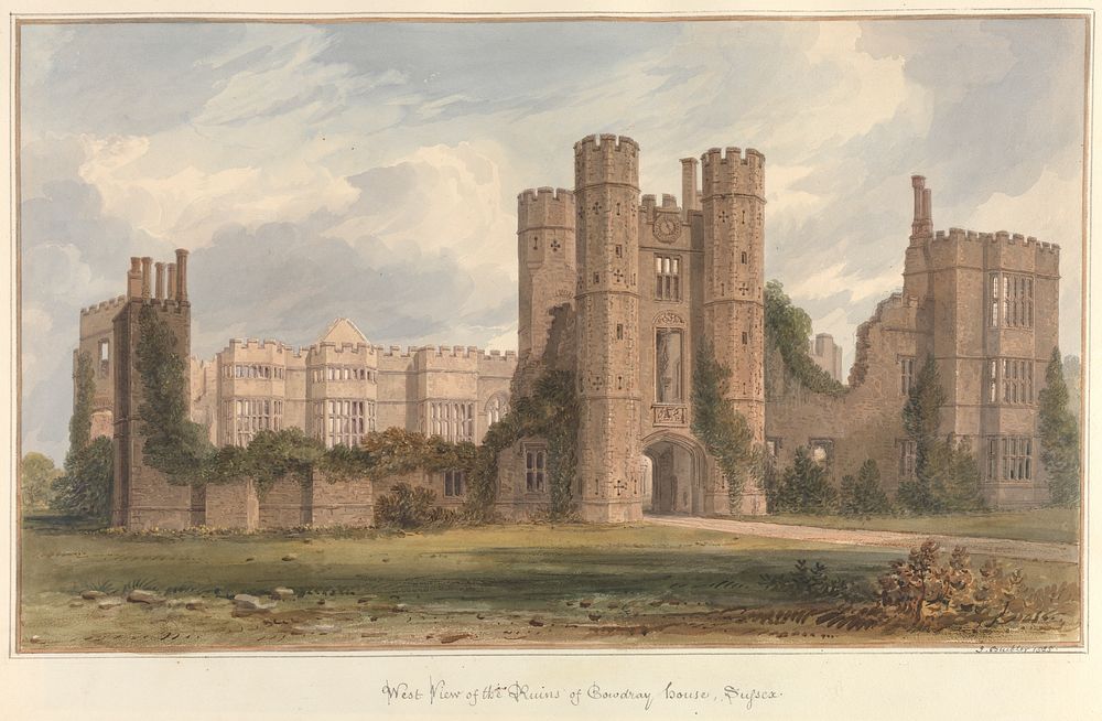 West view of the Ruins of Cowdray House, Sussex
