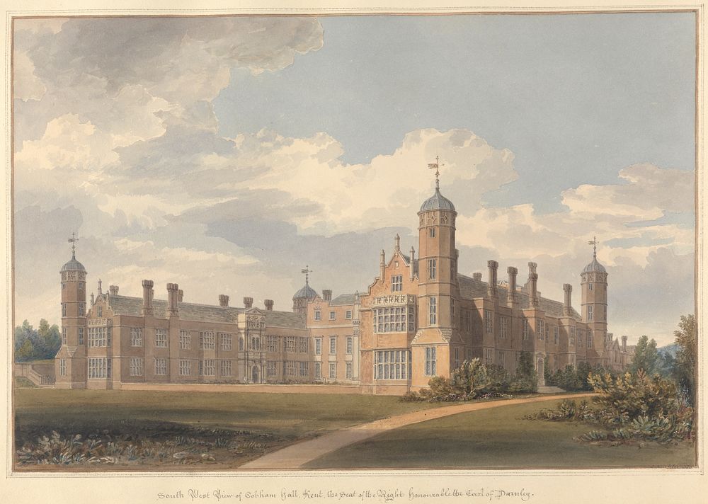 South West View of Cobham hall Kent, the Seat of the Right Honourable the Earl of Darnley