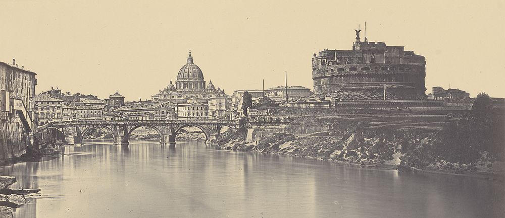 The Castle and Bridge of St. Angelo, with the Vatican in the Distance