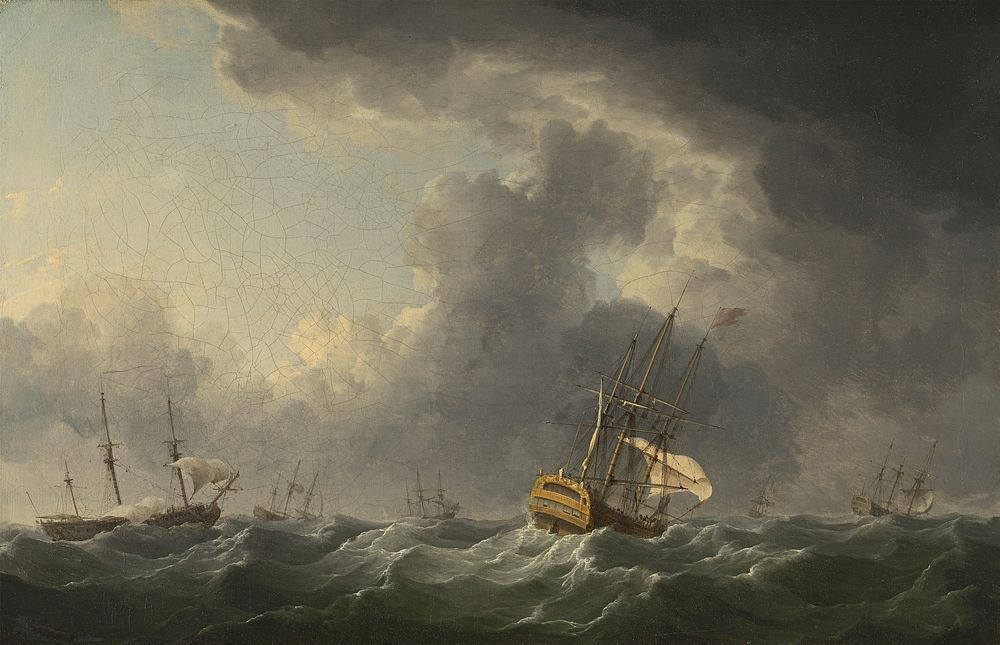 English Ships Running before a Gale
