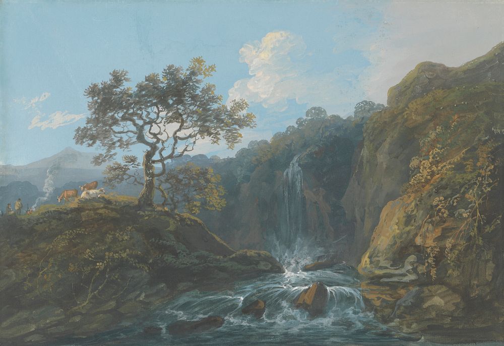 Day - Landscape with Rapids and Cattle