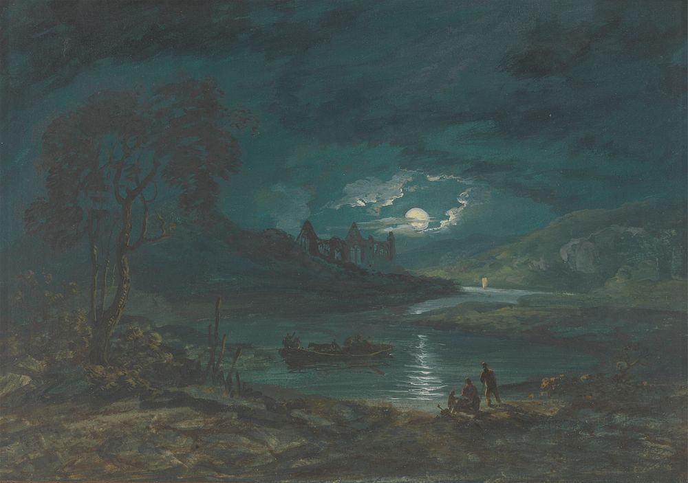 Night - River Landscape with a Ruined Abbey