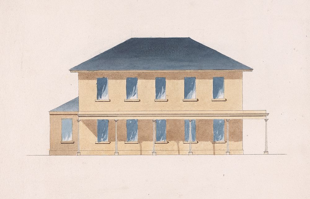 Ashridge: Elevation of Classical Lodge