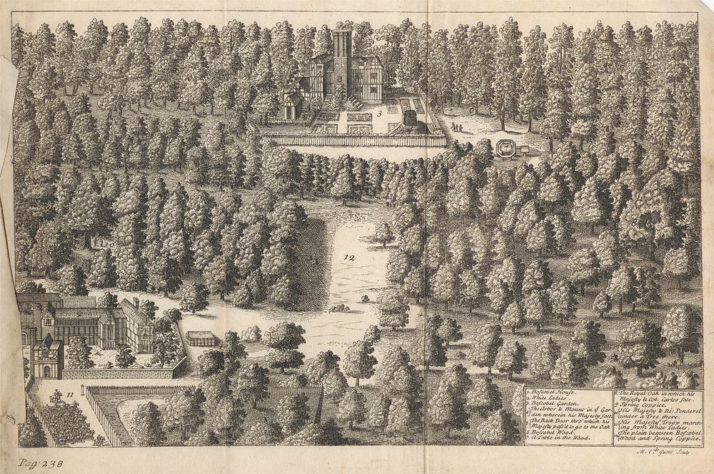 A View of Boscobel House & The White Ladies, with the Wood where King Charles II Concealed Himself after the Battle of…