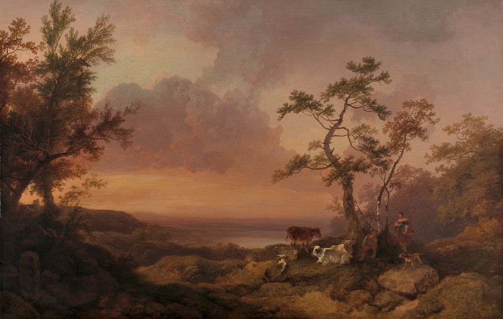Landscape with Cattle and Peasant