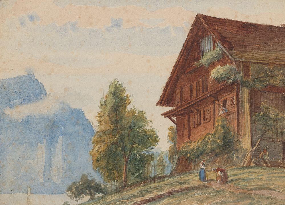 Chalet with figures