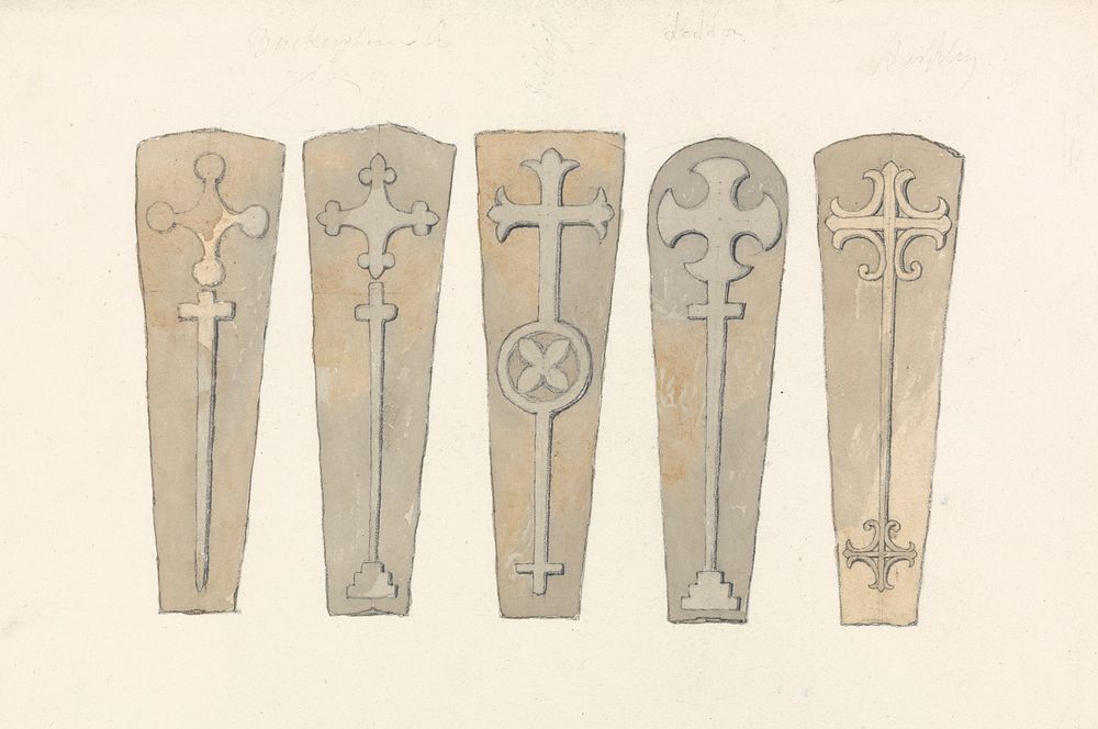 Five Coffin Lids from ?Norfolk Churches