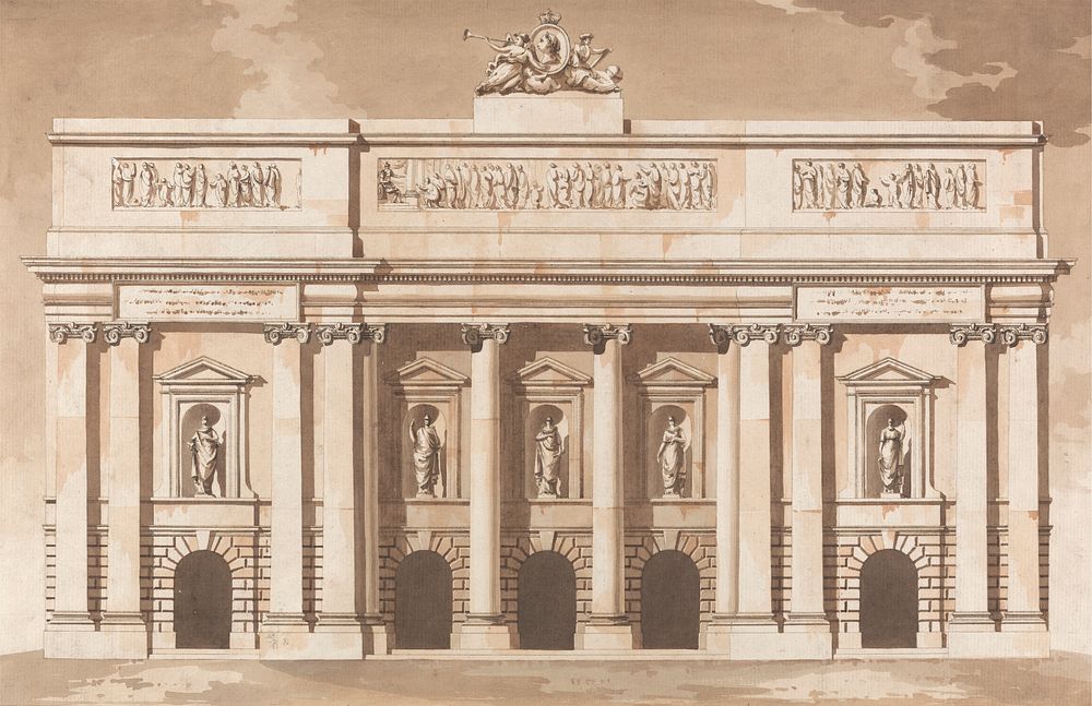 Elevation for the West Front of Parliament House, Dublin