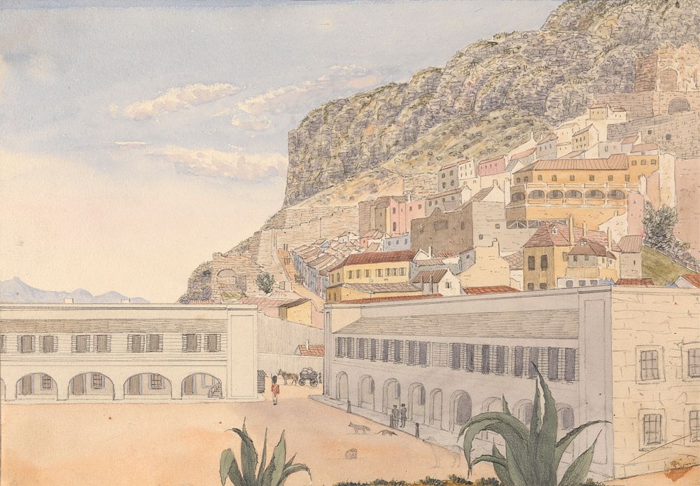Officer's Quarters and Casemate Barracks, Gibraltar by George Lothian Hall