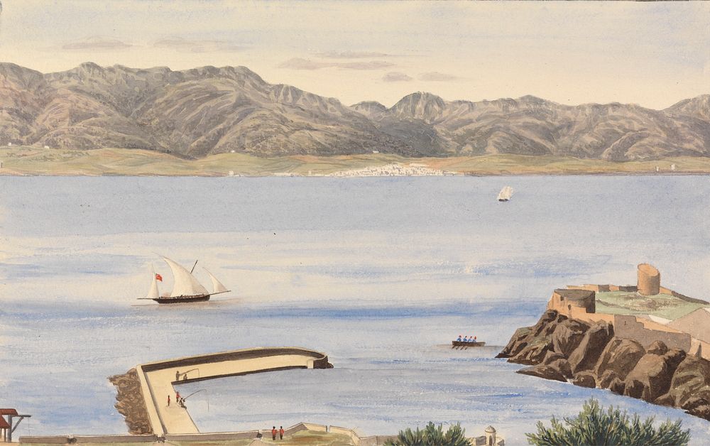 Rosia Bay, Gibraltar and Algeciras, Spain by George Lothian Hall