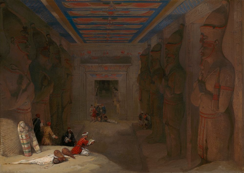 The Hypostyle Hall of the Great Temple at Abu Simbel, Egypt by David Roberts