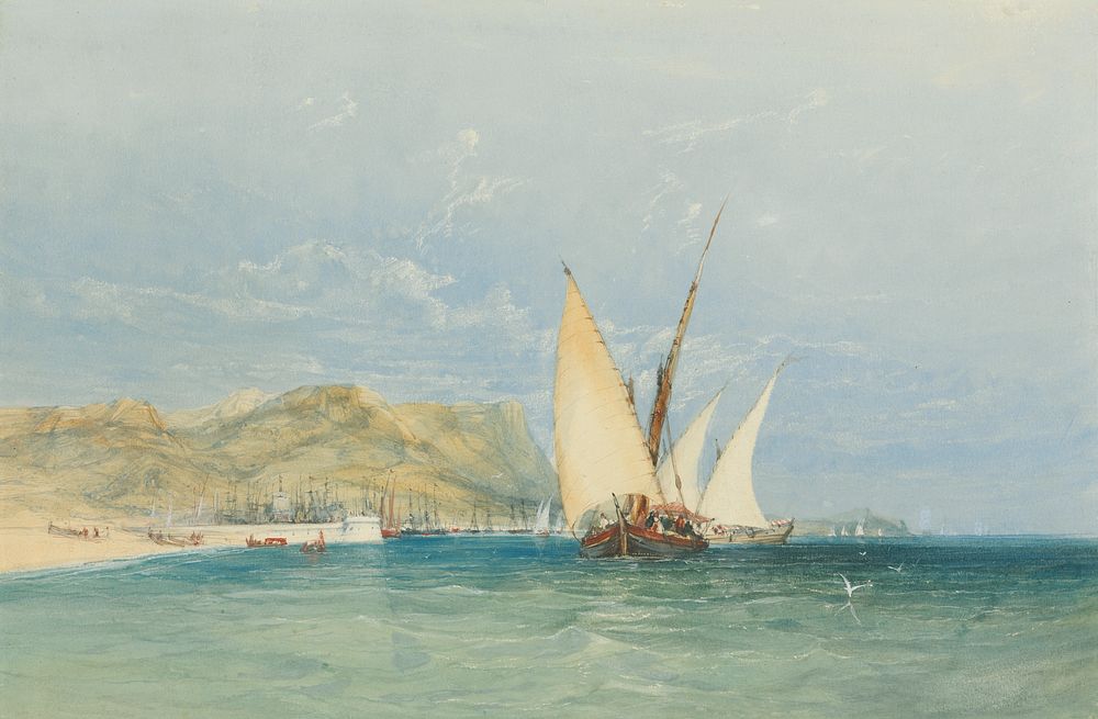 Coast Scene with Sailing Boats