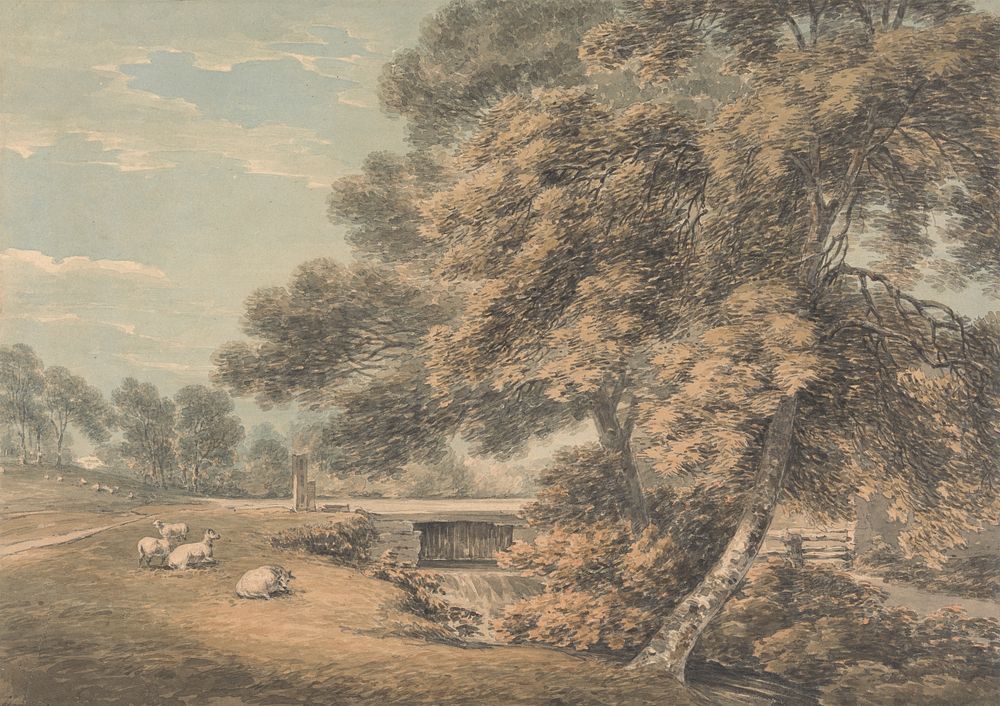 The Trees and River in the Park at Coleorton Hall, Leicestershire by Thomas Hearne