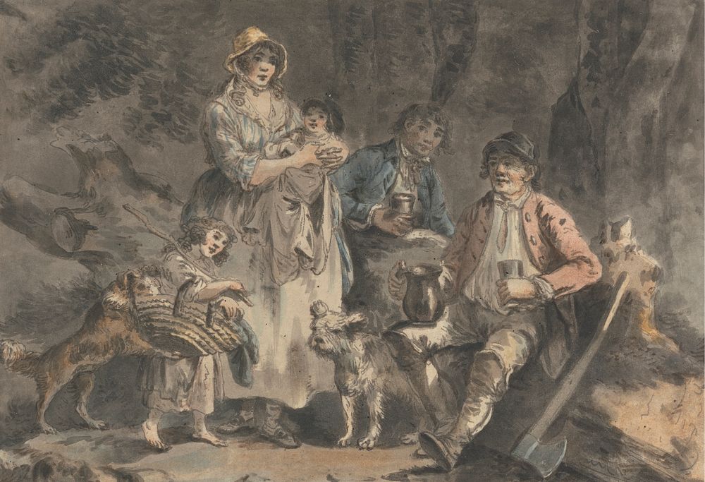 Woodcutter and His Family by Julius Caesar Ibbetson