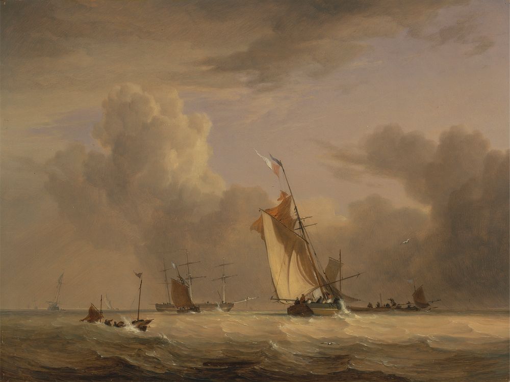 Fishing Smack and Other Vessels in a Strong Breeze by Joseph Stannard