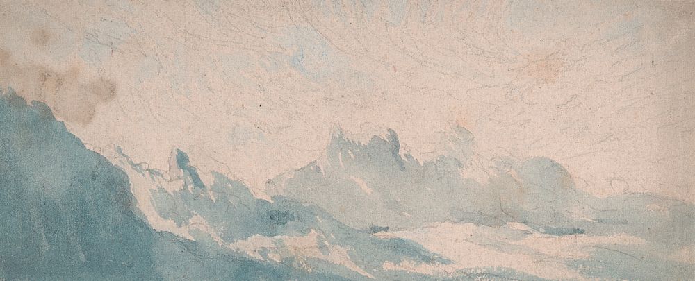 Wispy Cloud Above an Alpine Formation, attributed to Thomas Lindsay