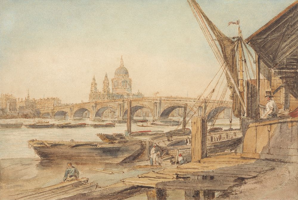 St. Paul's Cathedral and Blackfriar's Bridge by William Henry Hunt