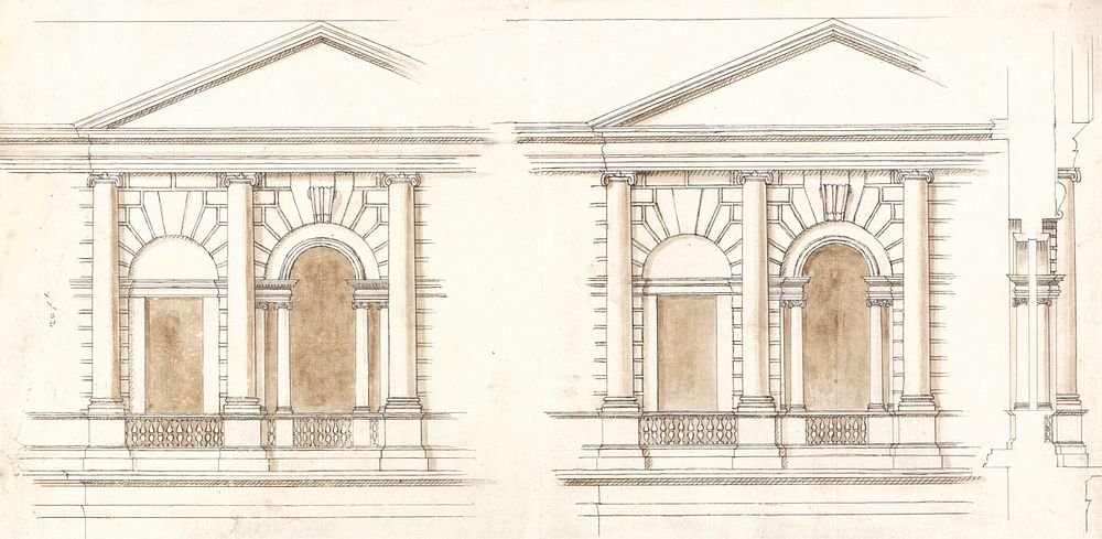 The Treasury, Whitehall, London: Alternate Elevations of the Facade by William Kent