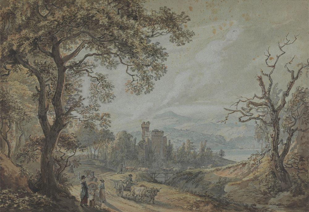 View in Wales, attributed to Paul Sandby RA
