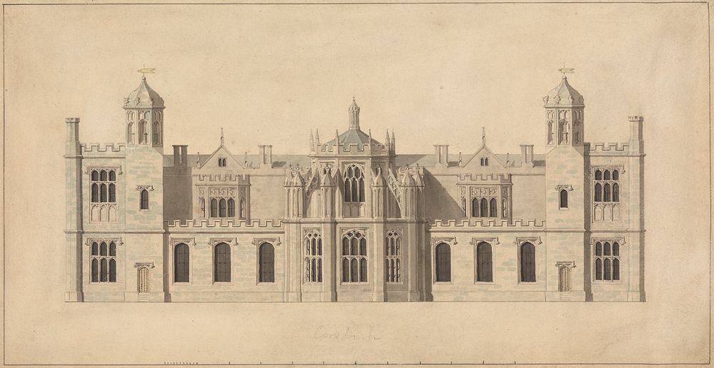 Corsham Court, Wiltshire: Elevation of the North Front