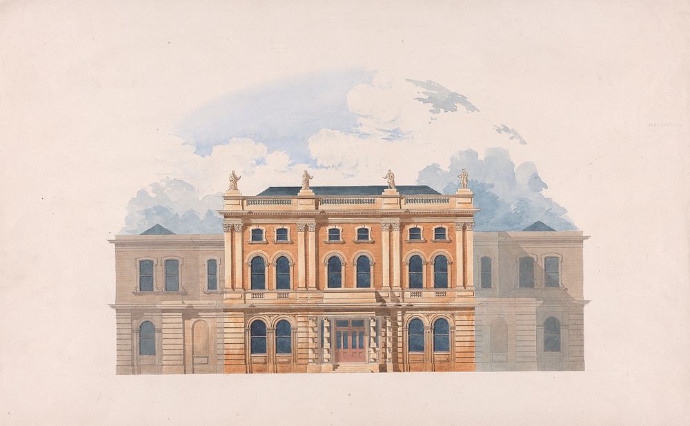 Design for the Mechanics' Institution, Basingstoke: Elevation