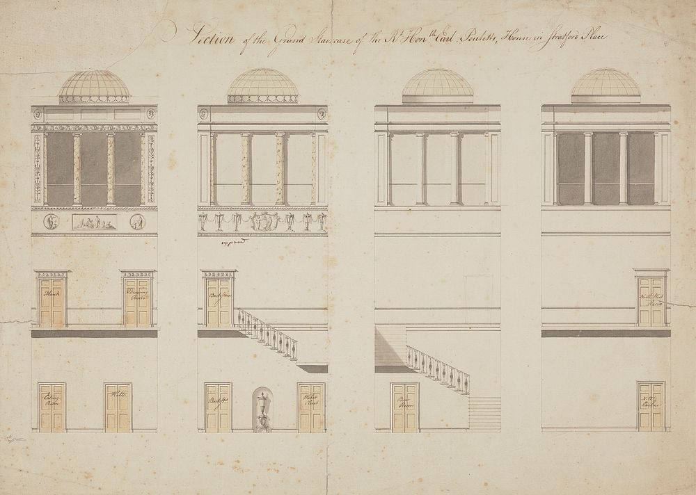 Design for the Staircase at Stratford Place by James Wyatt