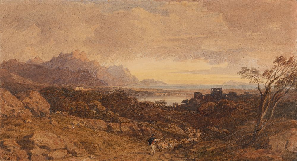 Romantic Landscape with Distant Mountains by John Varley