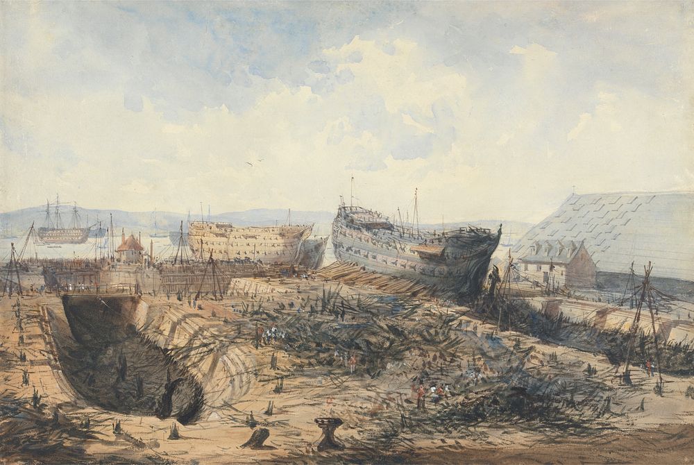 Plymouth Dockyard after the Fire
