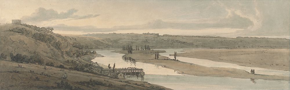 The Waterworks at Marly and St. Germain-en-Laye Seen in the Distance by Thomas Girtin