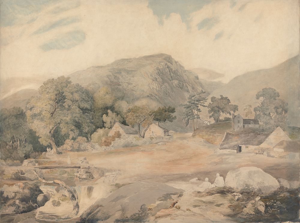 View near Tal-y-Llyn by Cornelius Varley