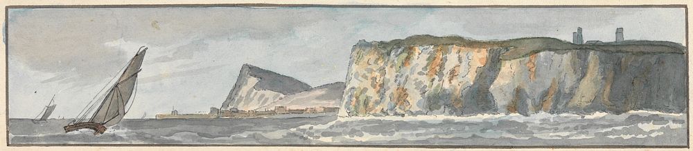 The South Foreland and Shakespeare's Cliff (one of five drawings on one mount) by John Thomas Serres