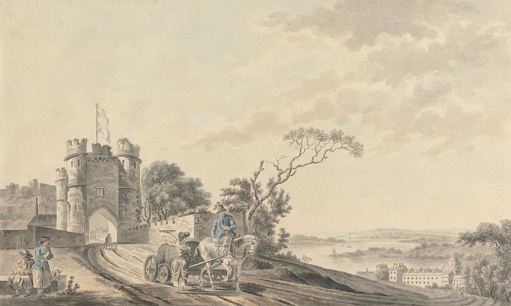 Carisbrooke Castle, Isle of Wight, attributed to Michael "Angelo" Rooker