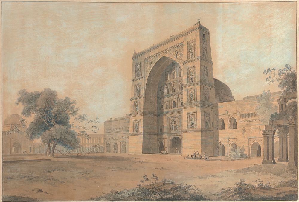 The Mosque at Juanpore Built by Sultan Hussain Sherki | Taken in December 1789 by Thomas Daniell