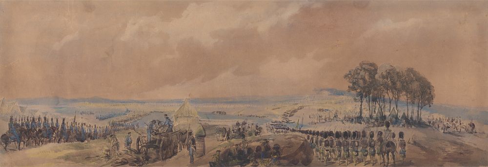 Troops Returning to the Camp at Chobham by George Bryant Campion