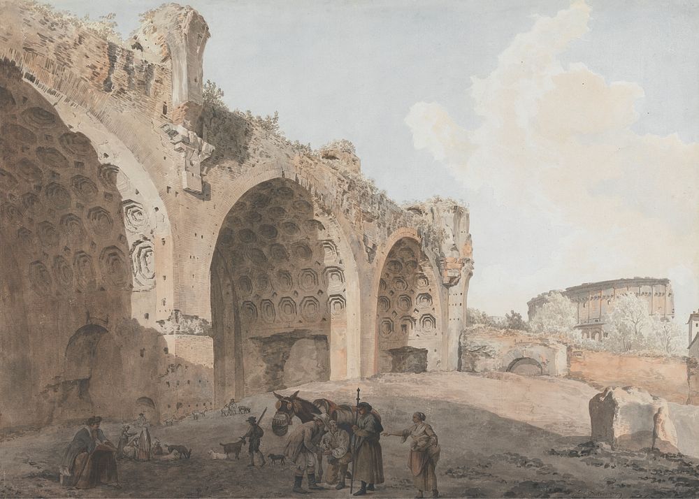 Ruins of the Basilica of Maxentius in the Roman Forum by Abraham Louis Rodolphe Ducros