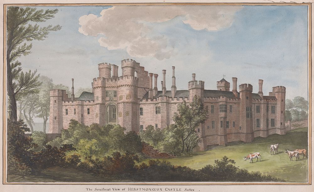 Herstmonceux Castle, East Sussex: South East View by James Lambert of Lewes