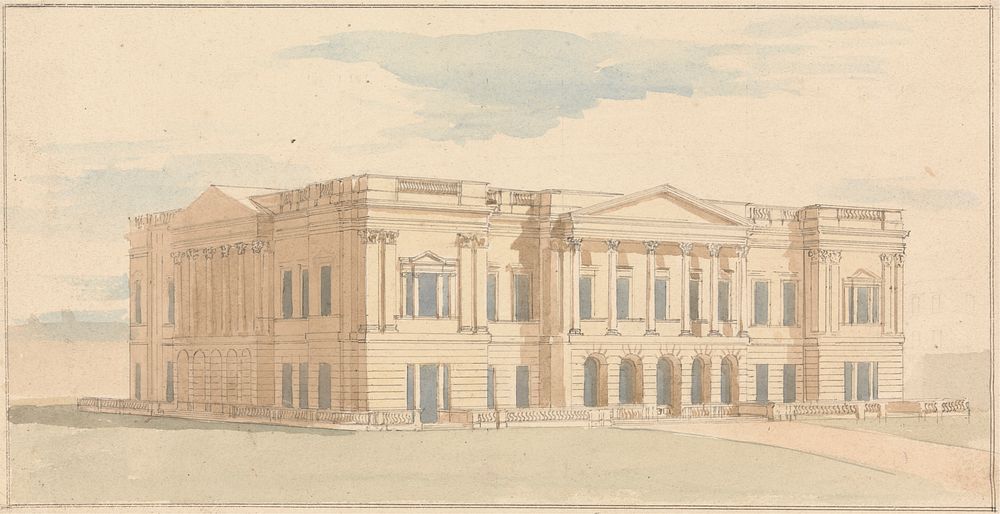 York House, London: Perspective View of the West Front