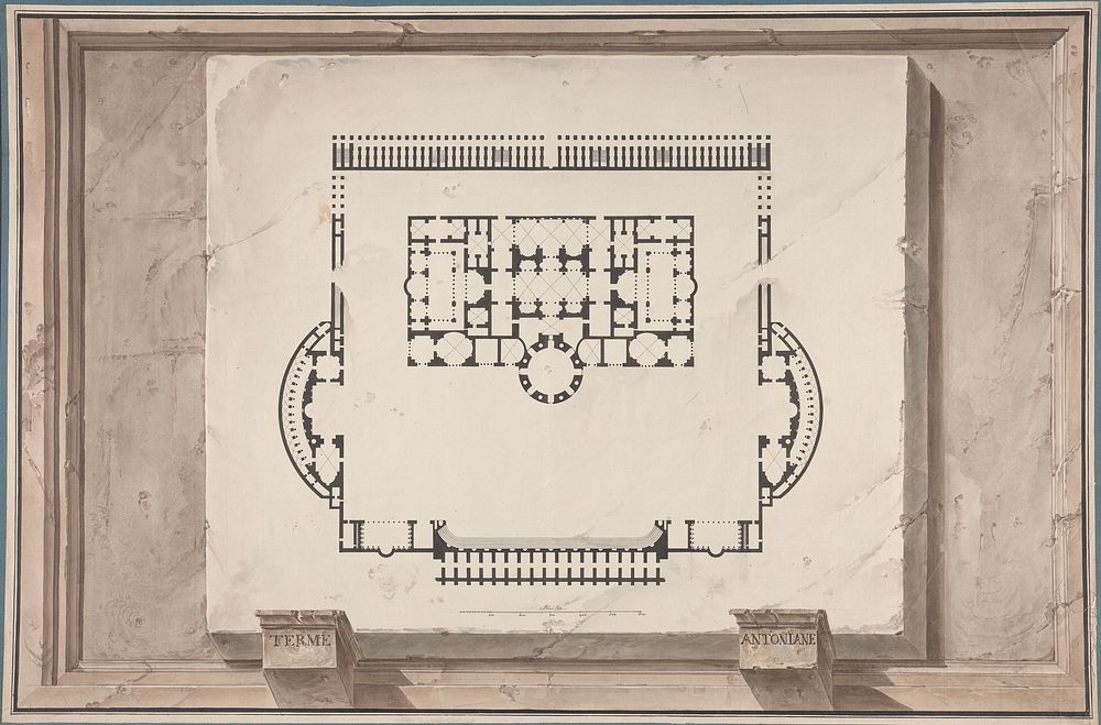 Plans of Ancient Roman Baths: Terme Antoniane by Giovanni Stern