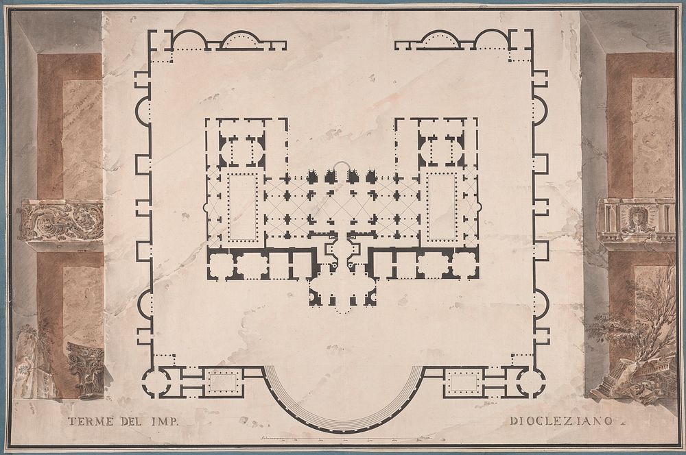 Plans of Ancient Roman Baths: Terme del Imp. Diocleziano
