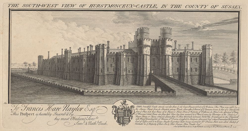 The Southwest view of Hertsmonceux Castle in the County of Sussex