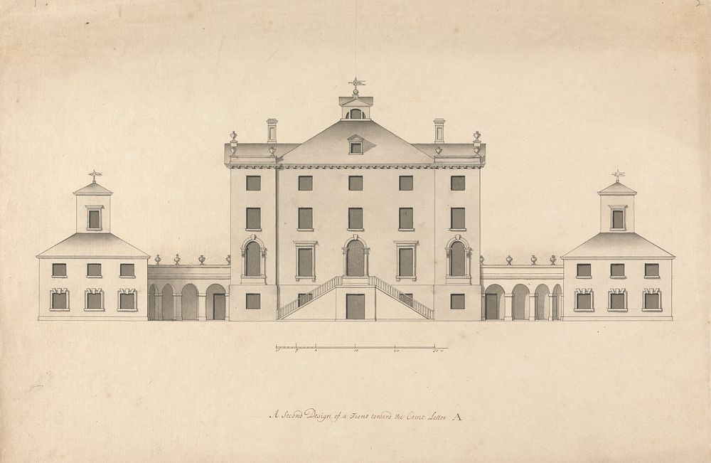 Whitton House, Middlesex: Elevation of the Court Front