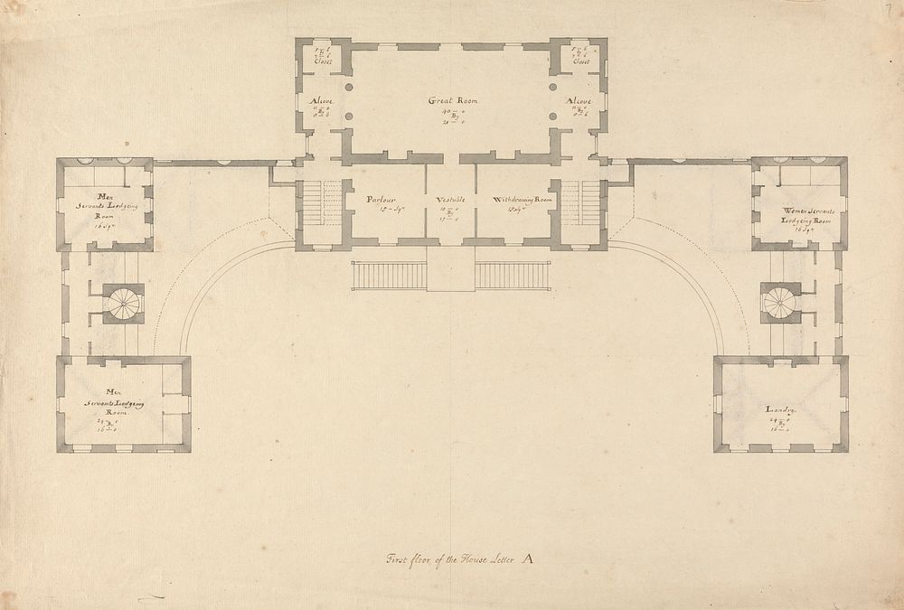 Whitton House, Middlesex: First Floor Plan