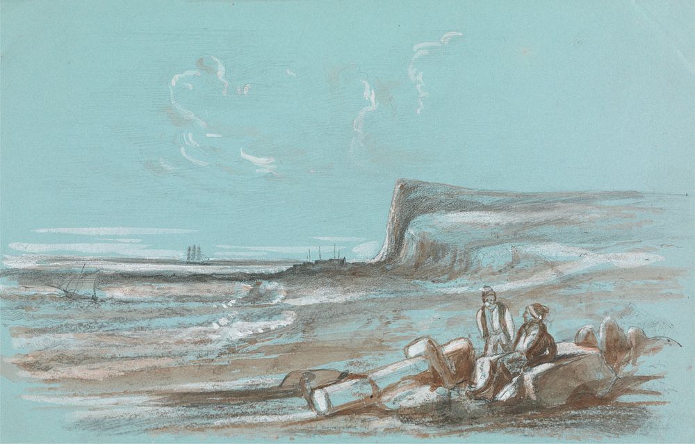 Two Fishermen on a Beach by unknown artist