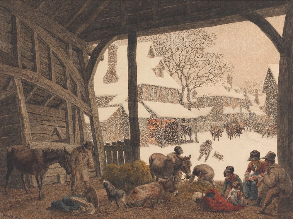 A Village Snow Scene