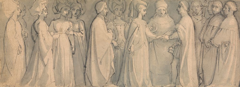 Frieze of a Medieval Wedding by Thomas Stothard