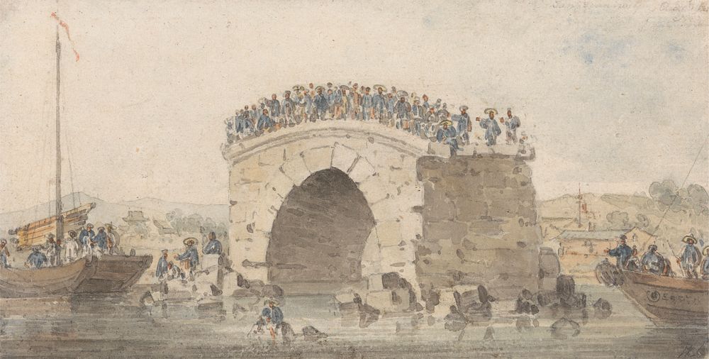 Remains of a Bridge at San-Sien-Wey on the Pei-Ho near Tong-Tcheou, August 15, 1793 by William Alexander