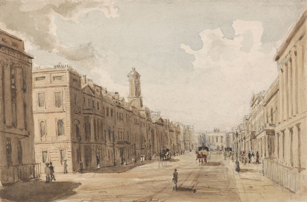Regent Street, Looking Toward Piccadilly From Waterloo Place by Thomas Shotter Boys